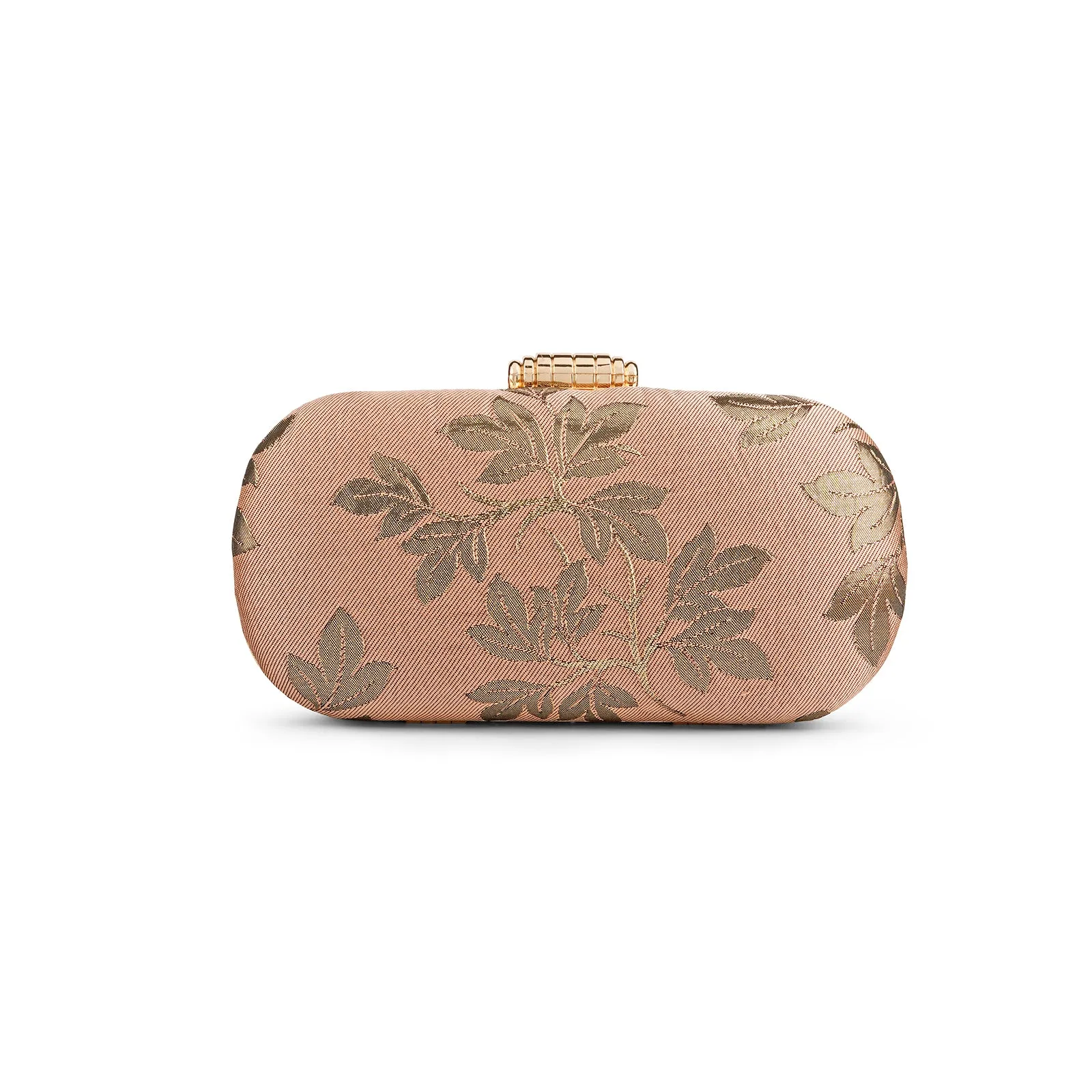 Teejh Priyanka Leaf Rose Pink Clutch