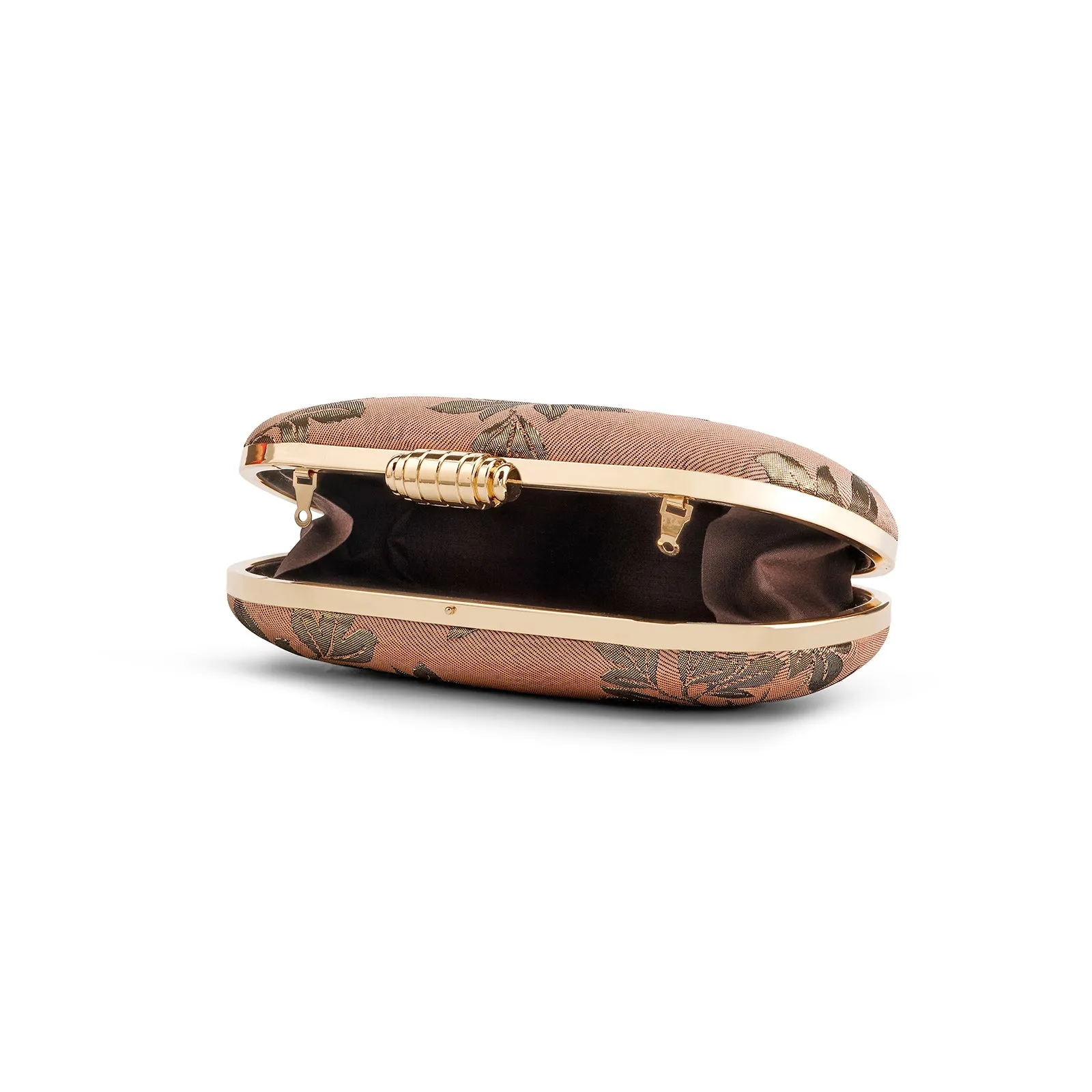 Teejh Priyanka Leaf Rose Pink Clutch