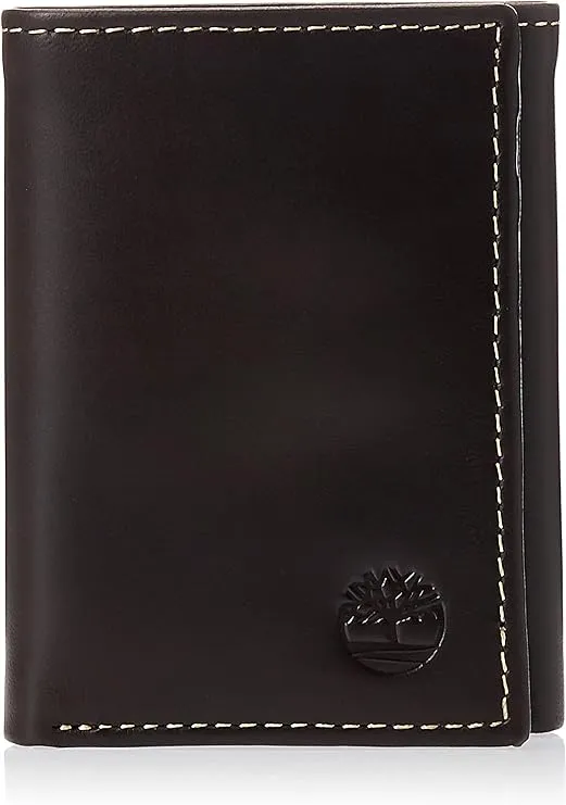 Timberland D01388  Mens Leather Trifold Wallet With ID Window - Brown (Cloudy)