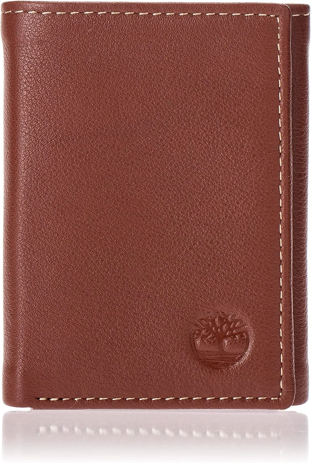 Timberland D01388  Mens Leather Trifold Wallet With ID Window - Brown Cognac