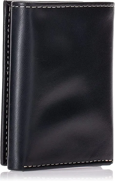 Timberland D01388/08 Men's Leather Trifold Wallet with Id Window - Black Cloudy