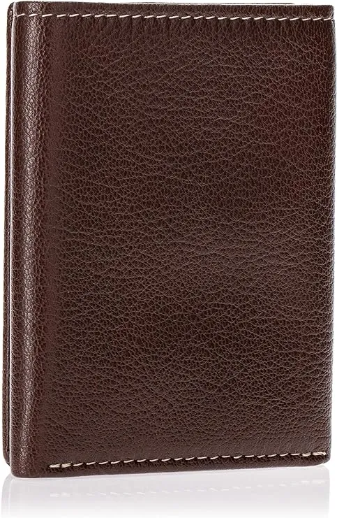 Timberland Men's Leather Trifold Wallet with ID Window Brown (Blix) D10241
