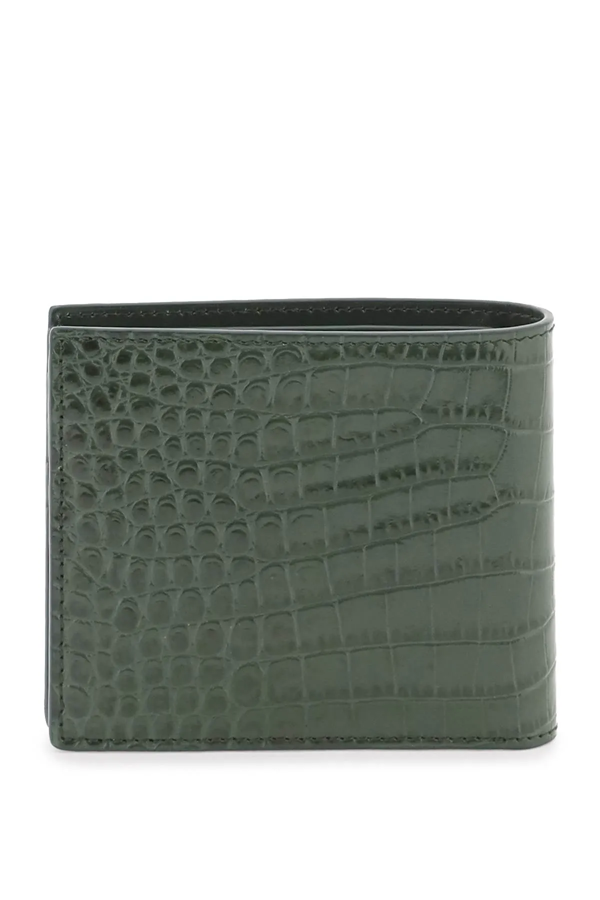 Tom ford croco-embossed leather bifold wallet Y0228 LCL403G RIFLE GREEN
