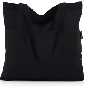 Tote Bag Aesthetic Canvas Handbags with Zipper for Women Travel Shoulder Bags Purses with compartments