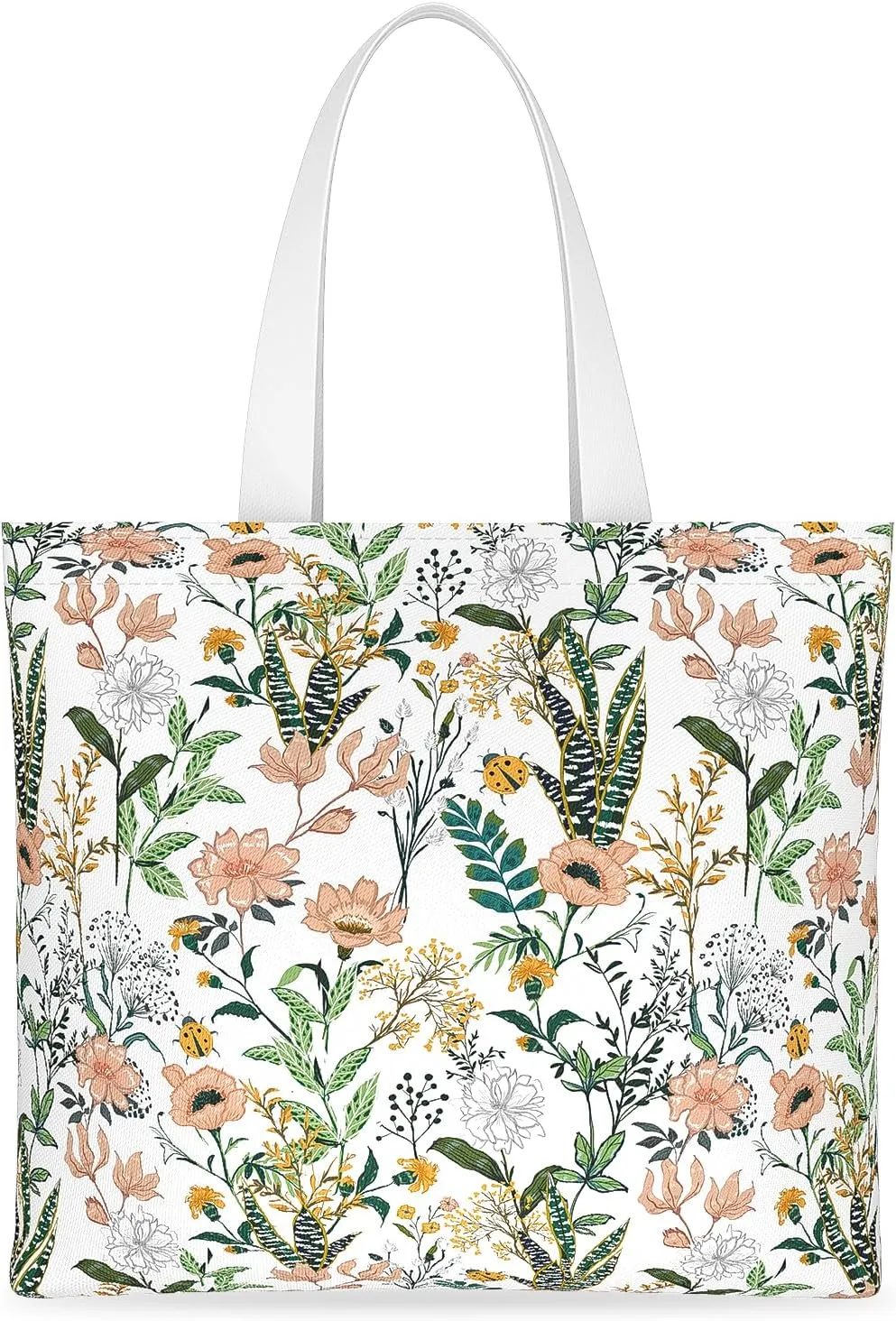 Tote Bag, Canvas Tote Bag for Women, Large Lightweight Reusable Canvas Handbags, Cotton Folding Shoulder Cloth Handbag