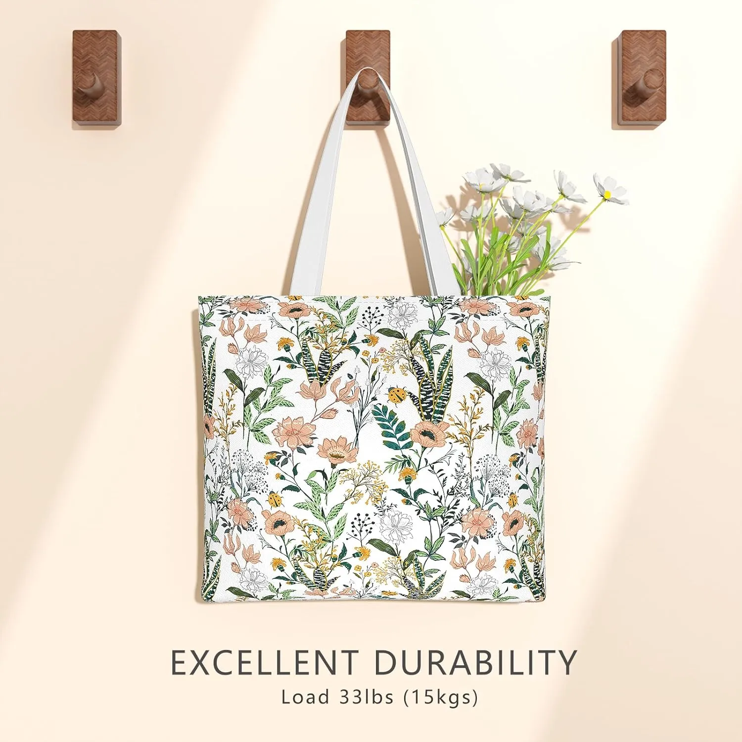 Tote Bag, Canvas Tote Bag for Women, Large Lightweight Reusable Canvas Handbags, Cotton Folding Shoulder Cloth Handbag