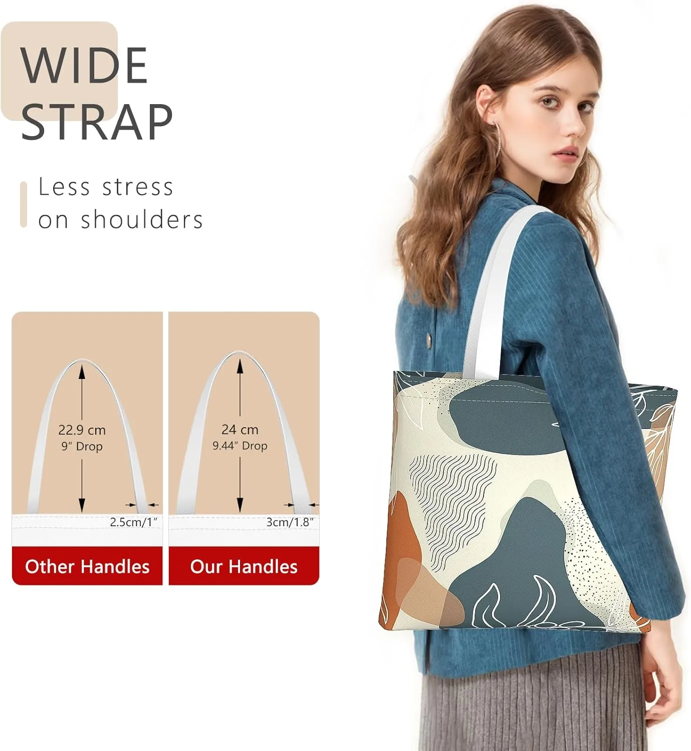 Tote Bag, Canvas Tote Bag for Women, Large Lightweight Reusable Canvas Handbags, Cotton Folding Shoulder Cloth Handbag