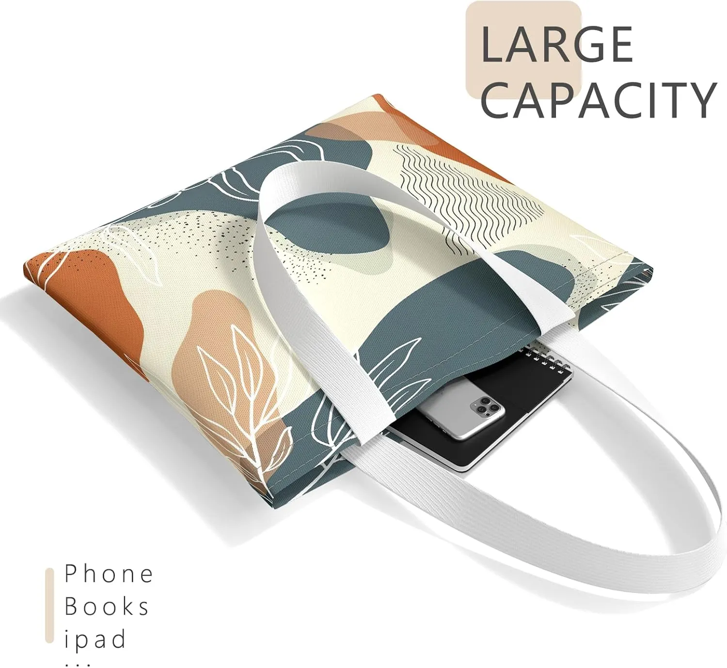 Tote Bag, Canvas Tote Bag for Women, Large Lightweight Reusable Canvas Handbags, Cotton Folding Shoulder Cloth Handbag