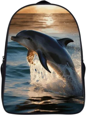 Travel Backpack for Men Women Carry On Backpack 16 In Laptop Backpack Beautiful Dolphin Backpack for Work Hiking