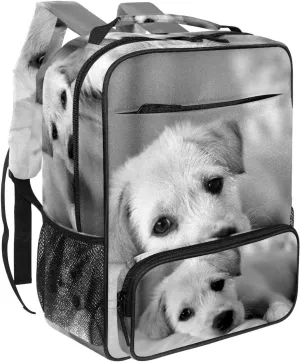 Travel Backpacks for Women,Mens Backpack,Dog White Puppy,Backpack