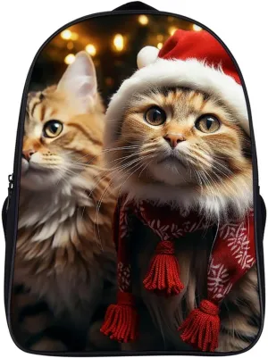 Travel Laptop Backpack Christmas Cat Backpack for Men Women Casual Daypack Computer Bag for Hiking Business