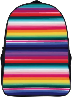 Travel Laptop Backpack Colorful Mexican Stripes Backpack for Men Women Casual Daypack Computer Bag for Hiking Business