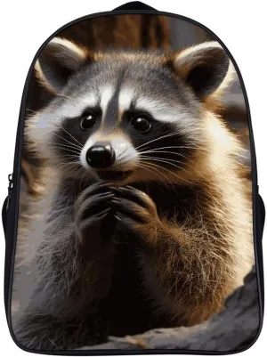 Travel Laptop Backpack Cute Raccoon Backpack for Men Women Casual Daypack Computer Bag for Hiking Business