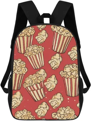 Travel Laptop Backpack Popcorn Print Backpack for Men Women Casual Daypack Computer Bag for Hiking Business