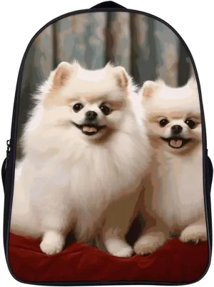 Travel Laptop Backpack Short-haired Pomeranian Dog Backpack for Men Women Casual Daypack Computer Bag for Hiking Business