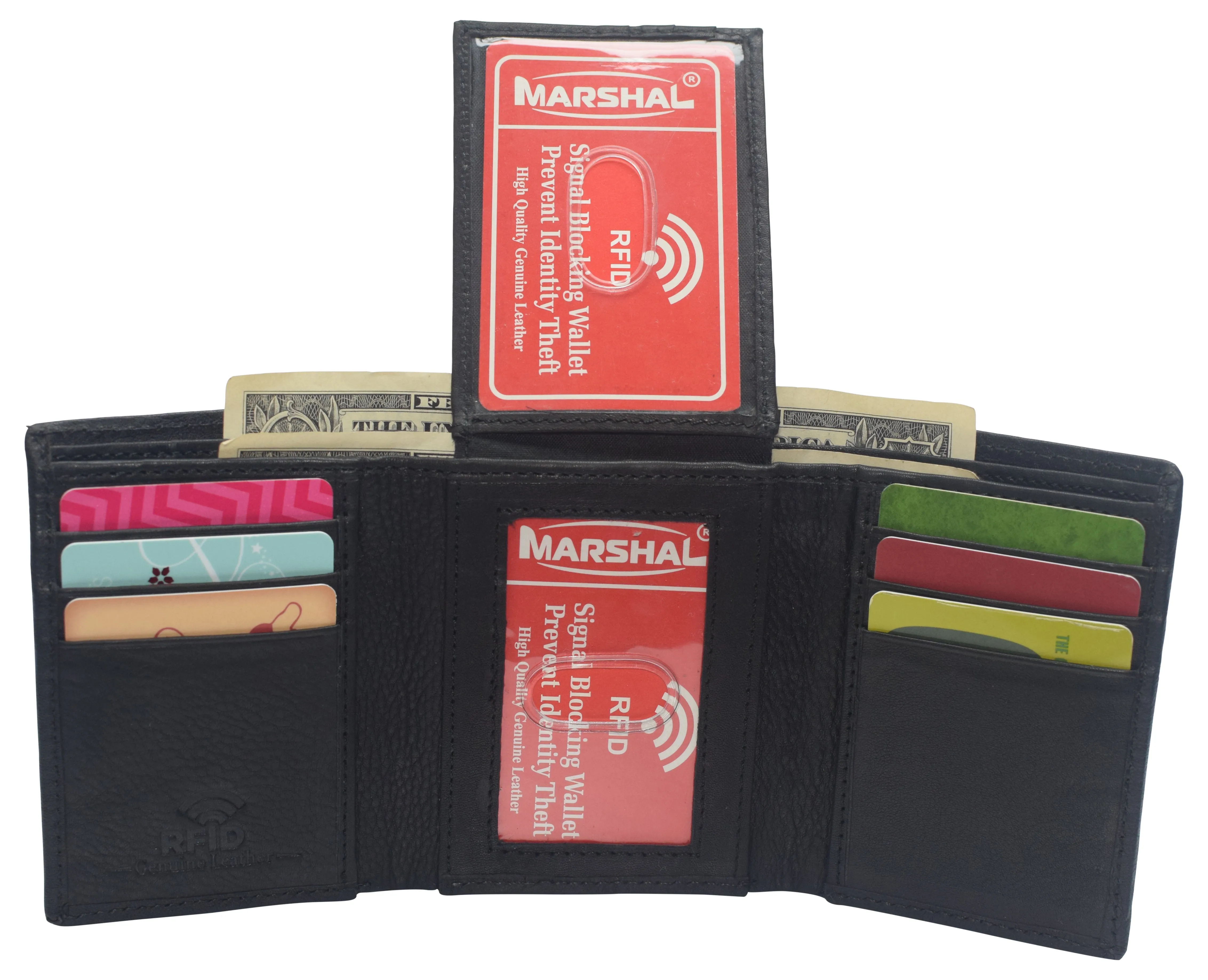 Travel Wallets for Men Slim Trifold Design RFID Credit Card Holder Mens Wallet