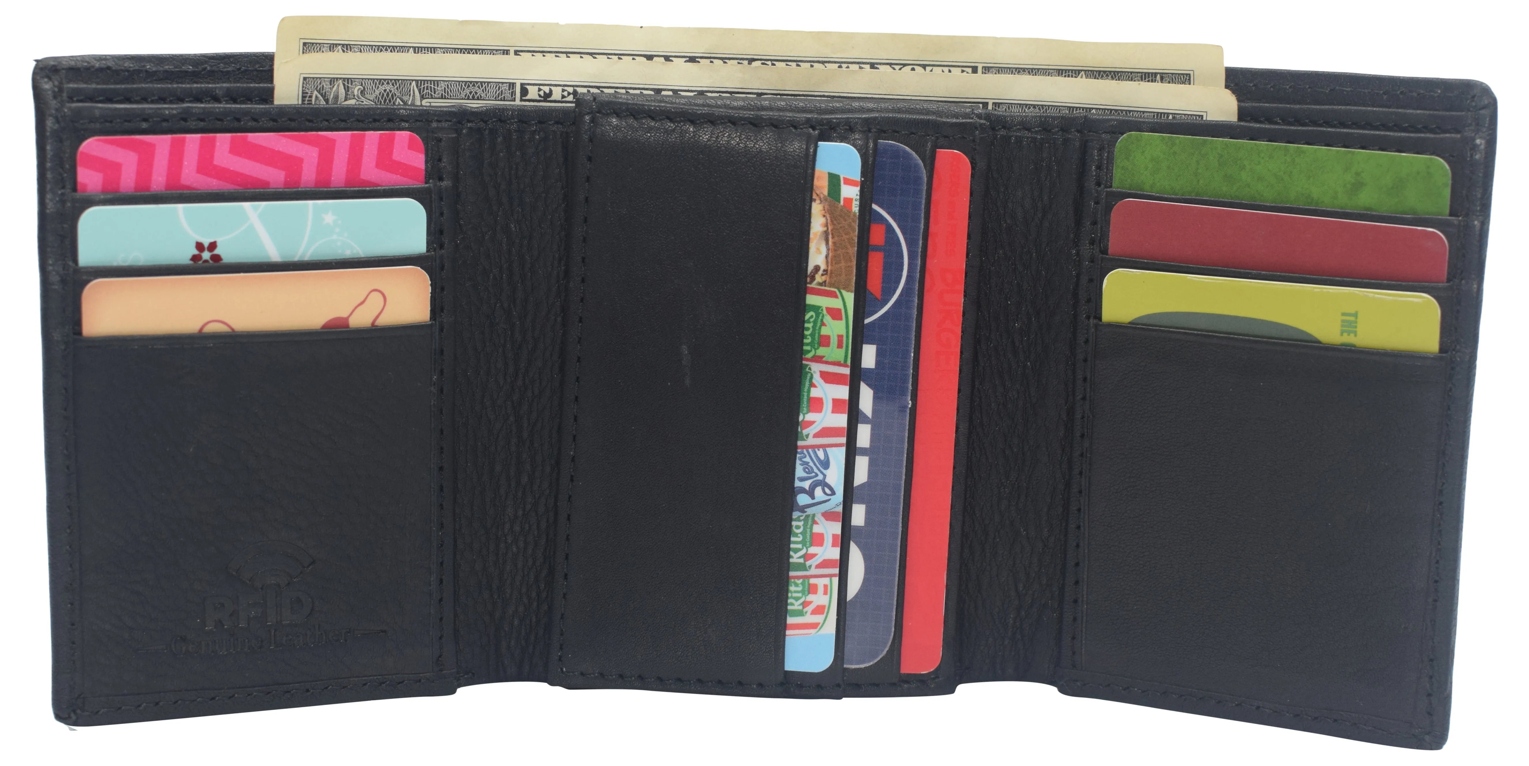 Travel Wallets for Men Slim Trifold Design RFID Credit Card Holder Mens Wallet