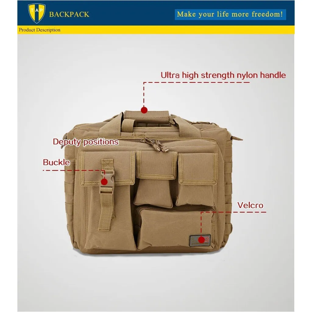 Traveler's Tactical Military Men Bag Shoulder Bags Molle Style Outdoor Sport Rucksack Laptop Camera Mochila Military Messenger man bag