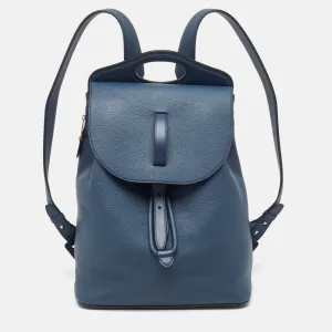 Trendy Inspired Burberry Ash Blue Grain Leather Pocket Backpack