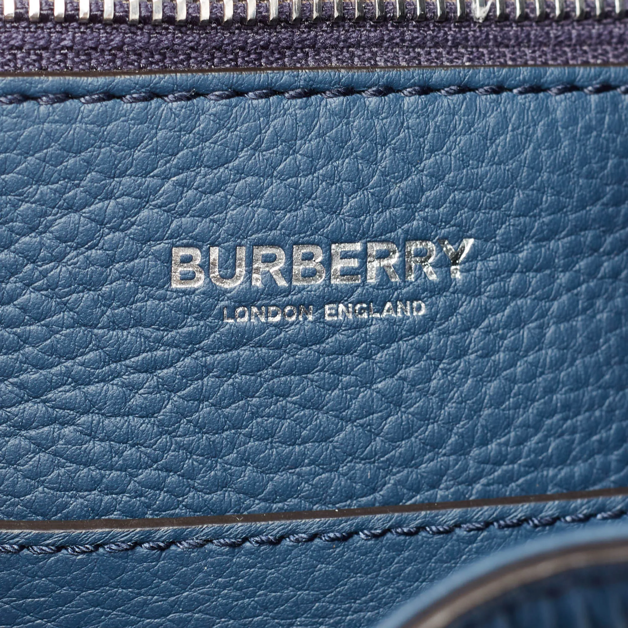 Trendy Inspired Burberry Ash Blue Grain Leather Pocket Backpack