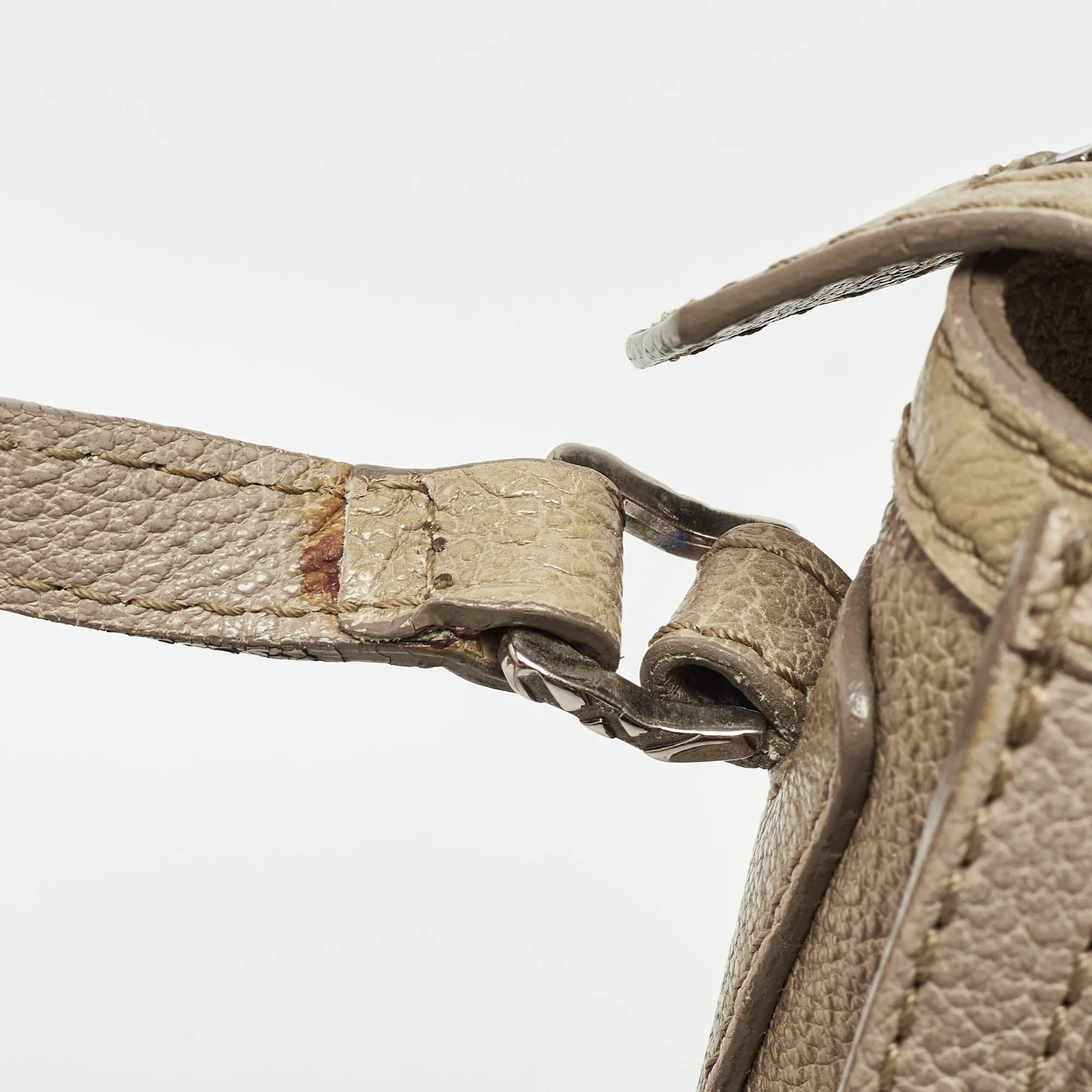 Trendy Inspired Burberry Grey Leather Ashmore Tote