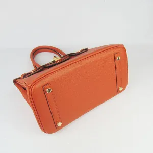 Trendy Inspired Hermes Birkin 30cm Togo Leather Handbags Orange Golden