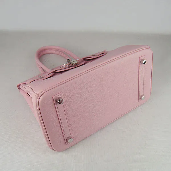 Trendy Inspired Hermes Birkin 30cm Togo Leather Handbags Pink Silver