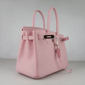Trendy Inspired Hermes Birkin 30cm Togo Leather Handbags Pink Silver