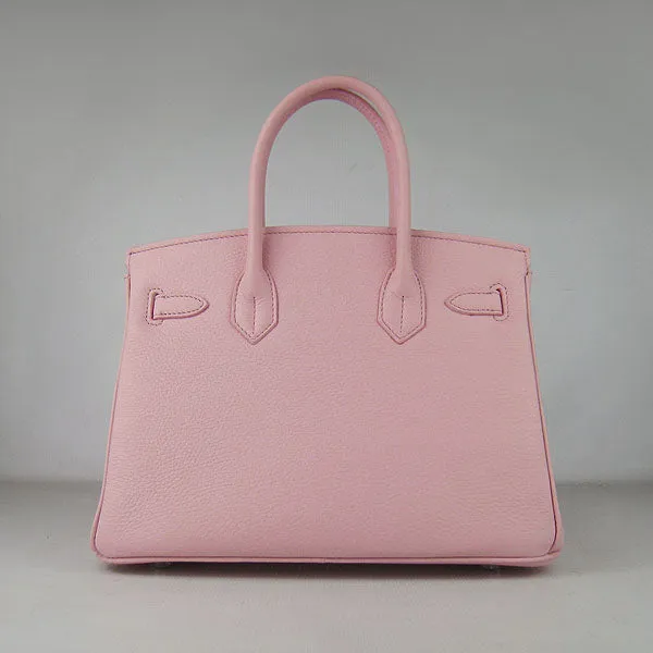 Trendy Inspired Hermes Birkin 30cm Togo Leather Handbags Pink Silver