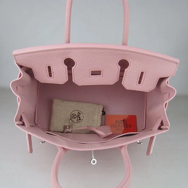 Trendy Inspired Hermes Birkin 30cm Togo Leather Handbags Pink Silver