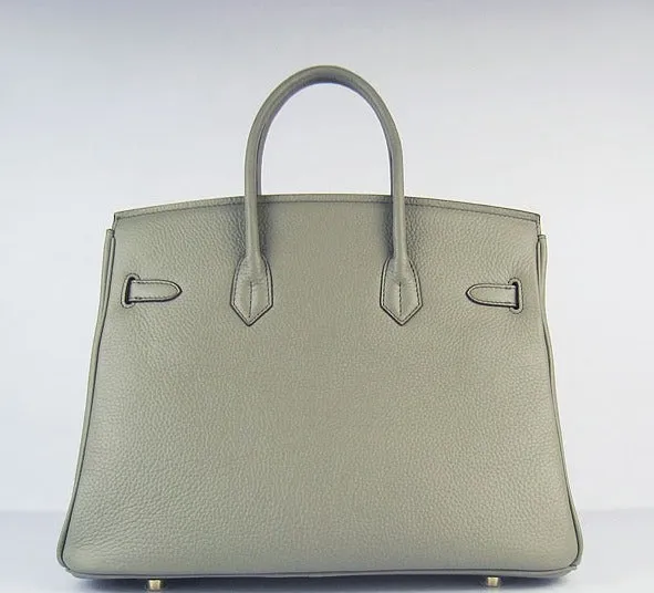 Trendy Inspired Hermes Birkin 35cm Togo Leather Handbags Dark Grey Golden