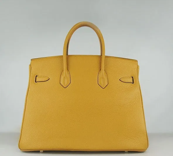 Trendy Inspired Hermes Birkin 35cm Togo Leather Handbags Yellow Golden