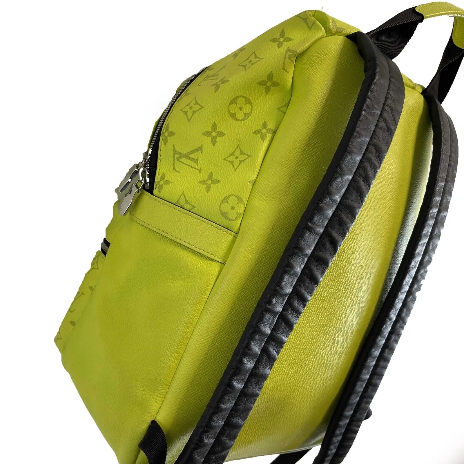 Trendy Inspired Louis Vuitton Taiga Monogram Discovery Backpack Neon Yellow