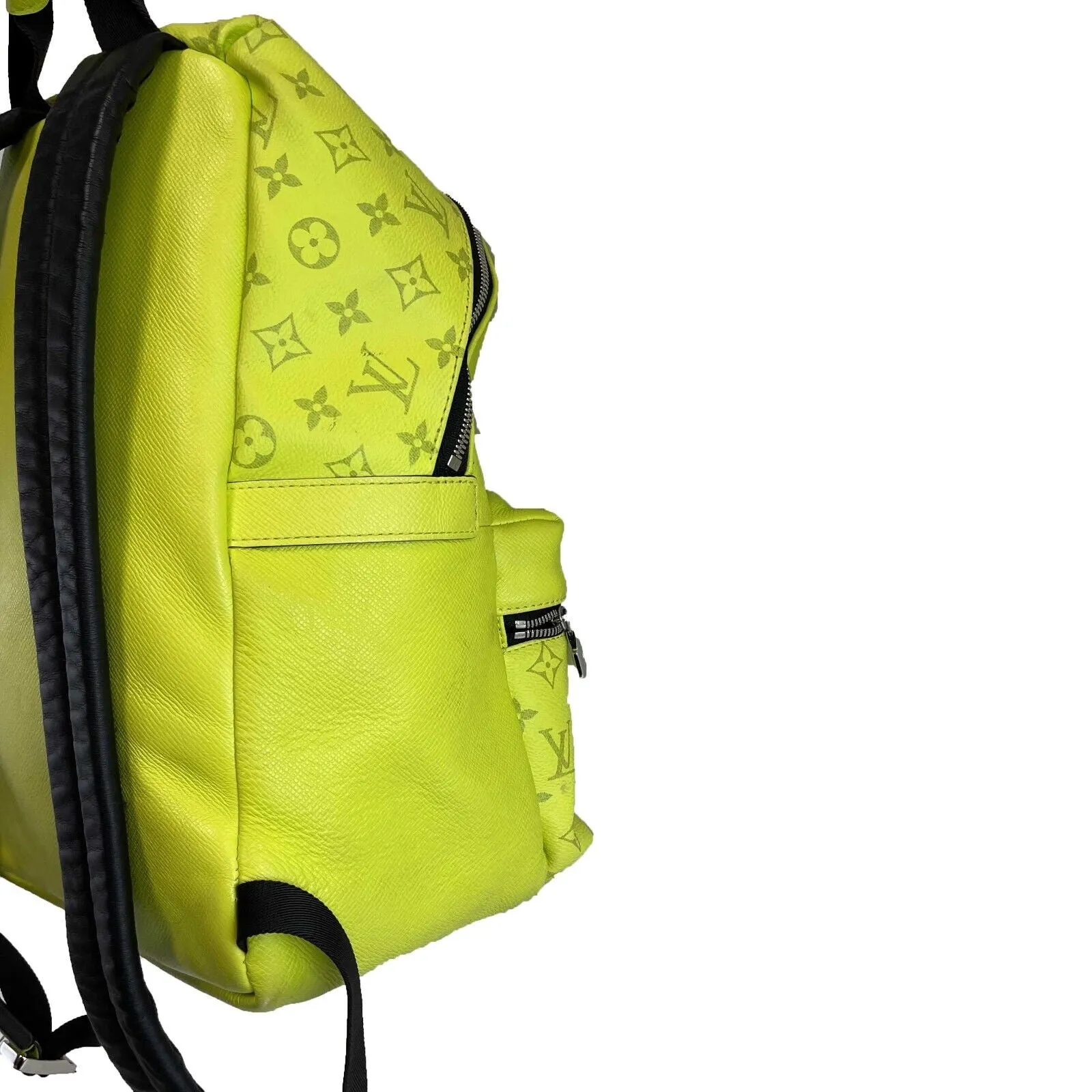 Trendy Inspired Louis Vuitton Taiga Monogram Discovery Backpack Neon Yellow