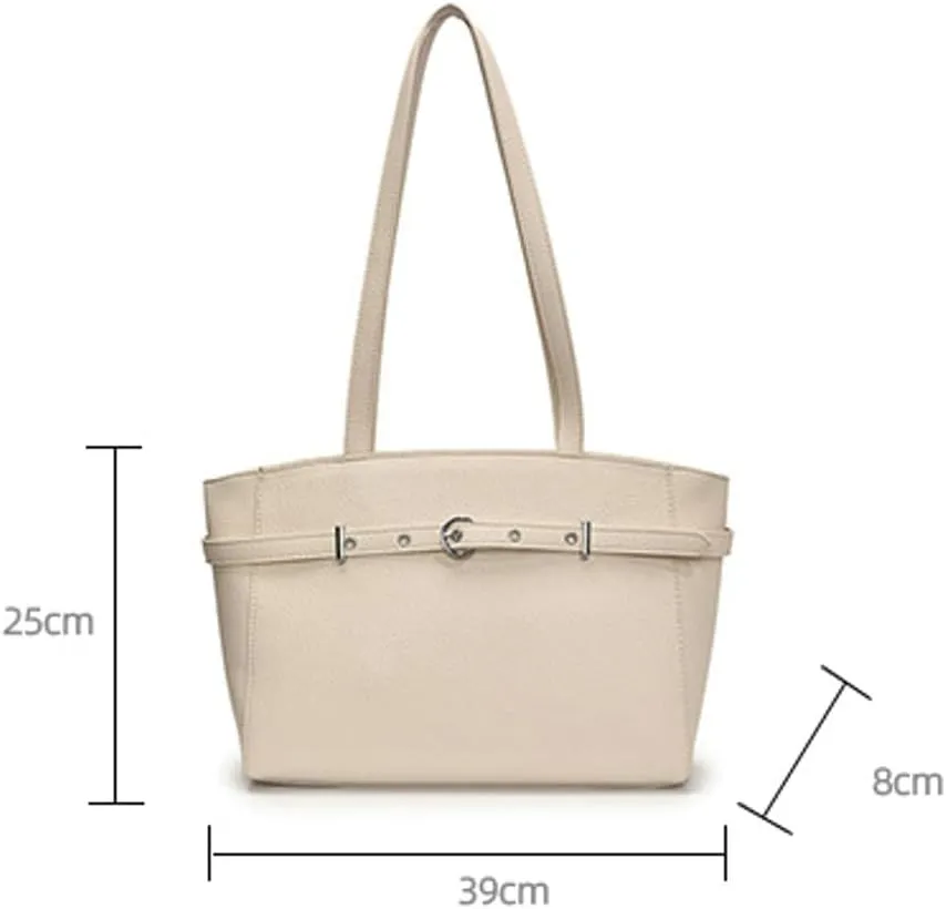 Trendy Y2k Tote Bag for Women 2025 Large Casual Shoulder Bags PU Leather Buckle Belt Handbags Top Handle Work Purses