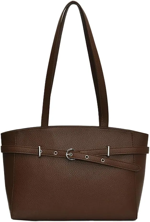 Trendy Y2k Tote Bag for Women 2025 Large Casual Shoulder Bags PU Leather Buckle Belt Handbags Top Handle Work Purses