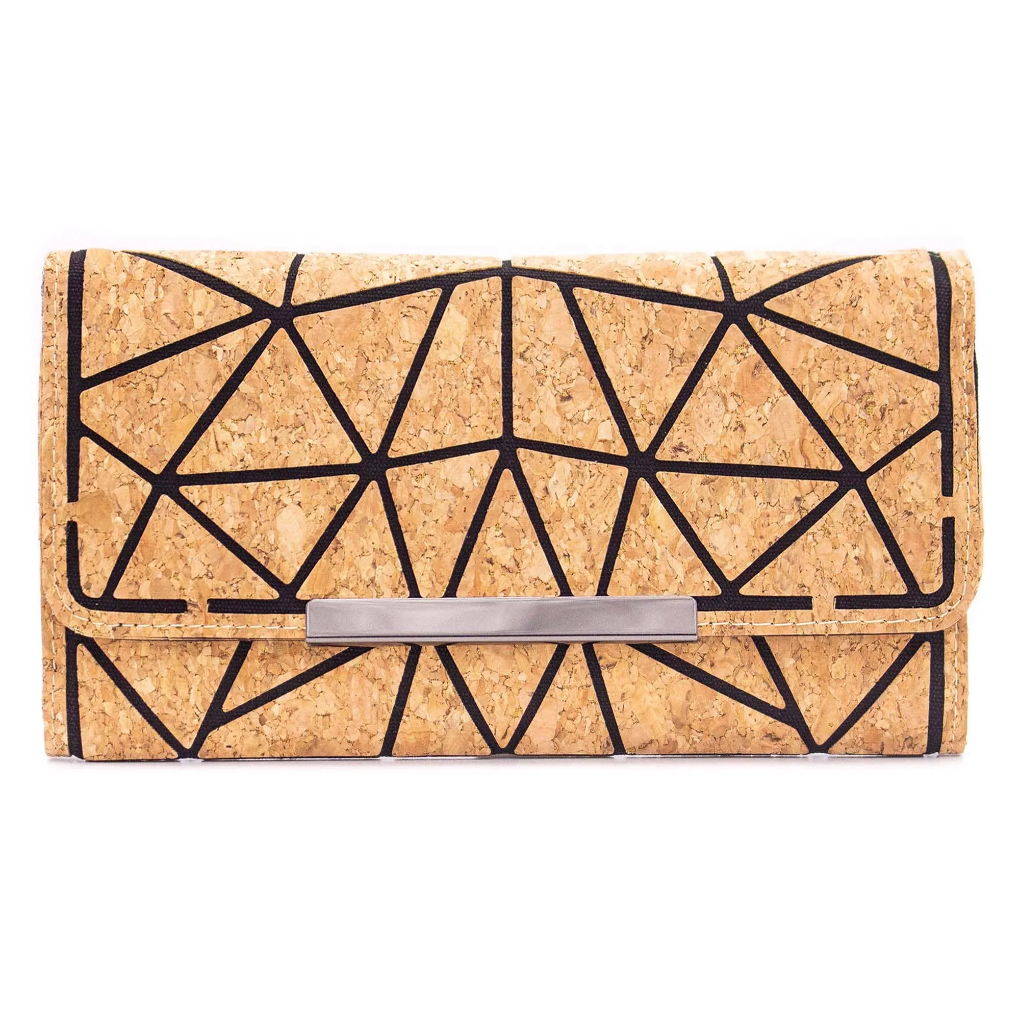 Trifold Geometric Vegan Cork Wallet