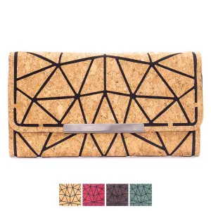 Trifold Geometric Vegan Cork Wallet