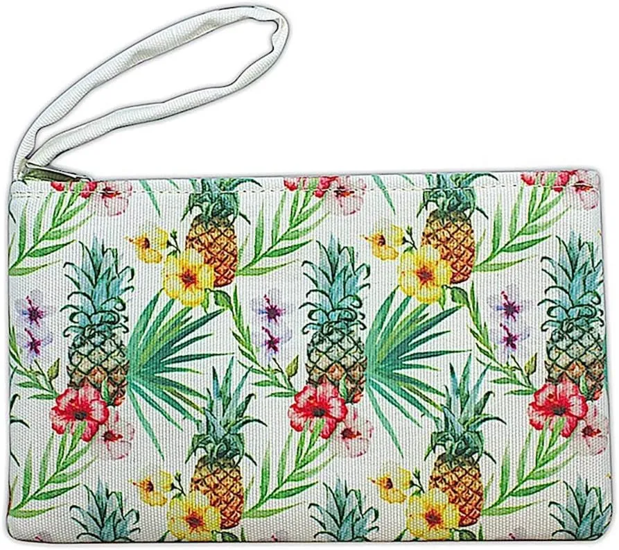 Tropical Clutch Bag Pineapple Hibiscus