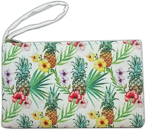 Tropical Clutch Bag Pineapple Hibiscus