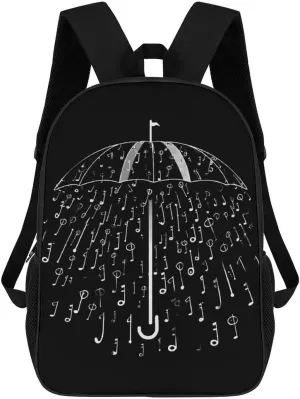 Umbrella Note Music Travel Backpack Carry On Backpack 17 Inch Laptop Bag Casual Daypack for Weekender Business Hiking