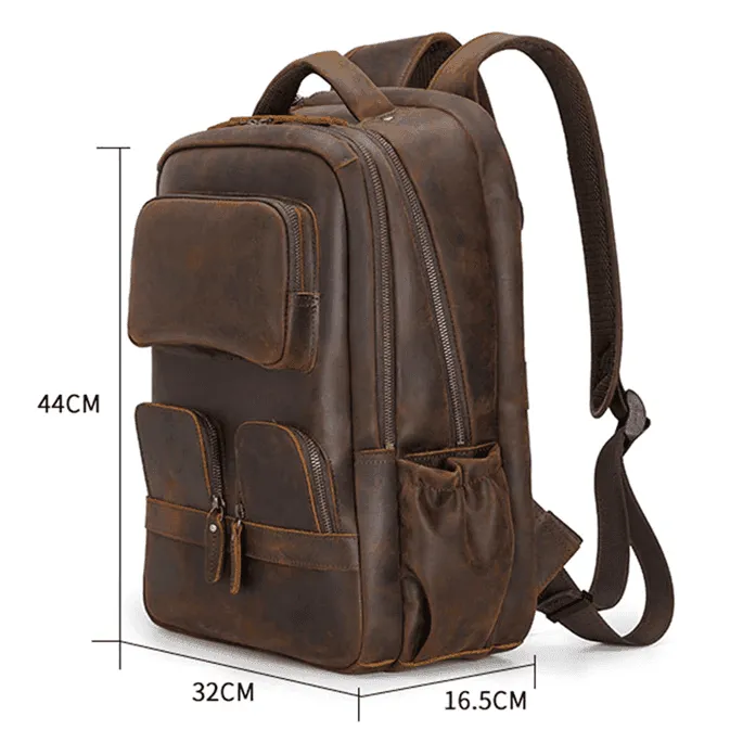 Urban Leather Weekender Backpack Large Capacity Travel Bag