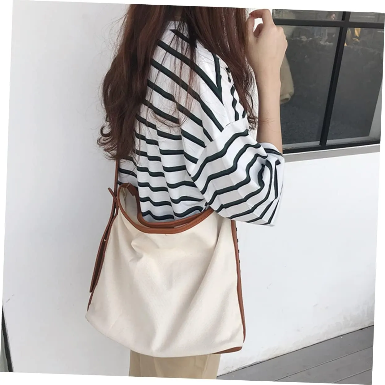 VALICLUD Pack of 2 Shoulder Bags for Women Shoulder Bags for Women Bucket Bag Canvas Bag Women's Canvas Bag Shoulder Bags High Capacity Miss Black, brown, Sports