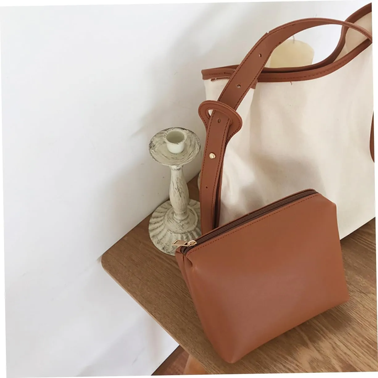 VALICLUD Pack of 2 Shoulder Bags for Women Shoulder Bags for Women Bucket Bag Canvas Bag Women's Canvas Bag Shoulder Bags High Capacity Miss Black, brown, Sports