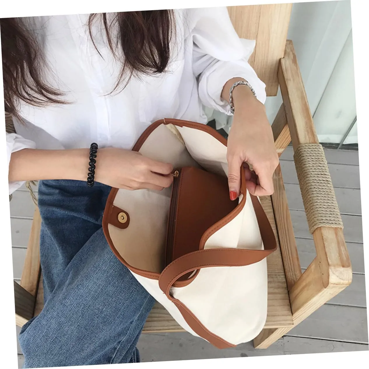 VALICLUD Pack of 2 Shoulder Bags for Women Shoulder Bags for Women Bucket Bag Canvas Bag Women's Canvas Bag Shoulder Bags High Capacity Miss Black, brown, Sports