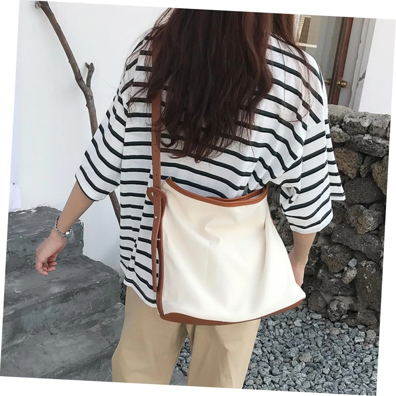 VALICLUD Pack of 2 Shoulder Bags for Women Shoulder Bags for Women Bucket Bag Canvas Bag Women's Canvas Bag Shoulder Bags High Capacity Miss Black, brown, Sports