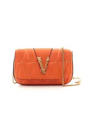 Versace 'Virtus' Mini Quilted Leather Shoulder Bag