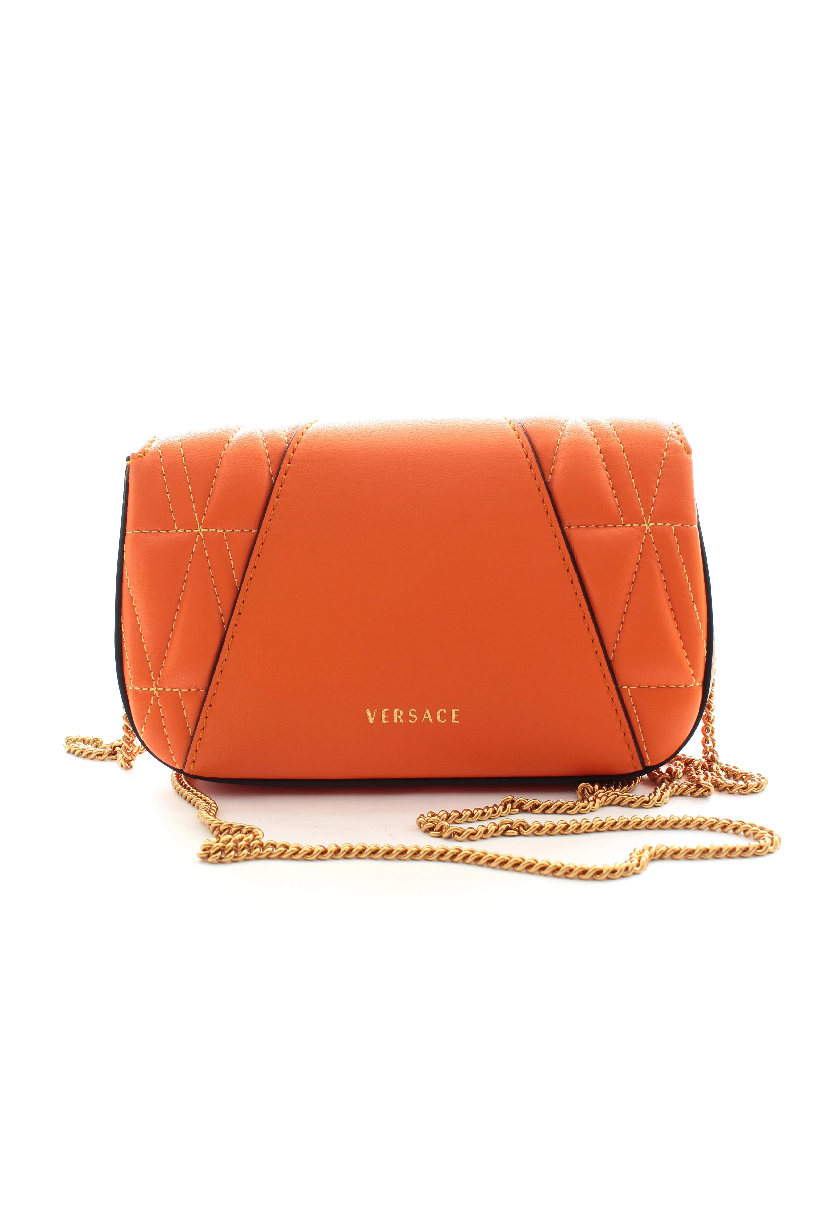 Versace 'Virtus' Mini Quilted Leather Shoulder Bag