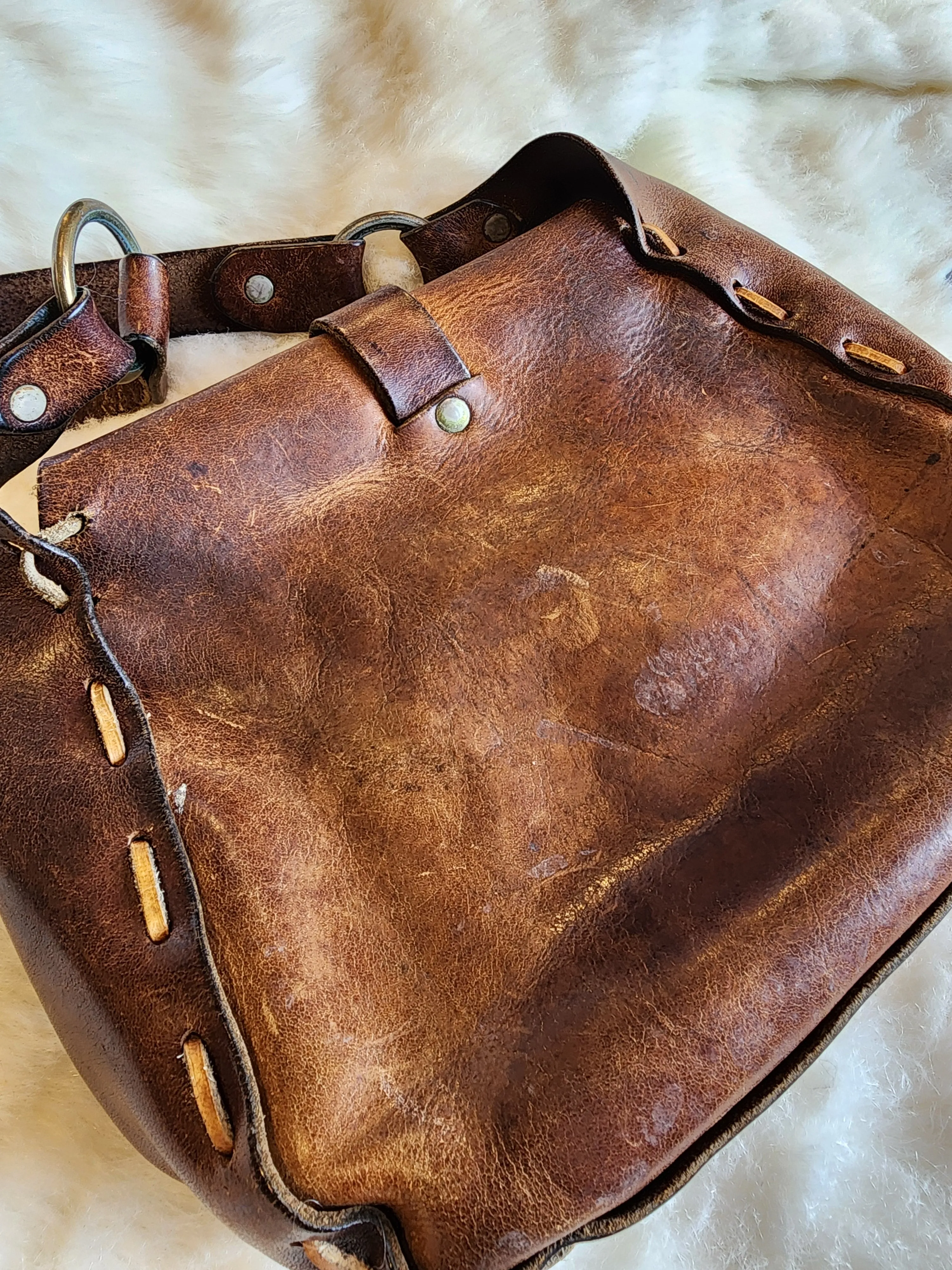 Vintage 60s Leather Shoulder Bag