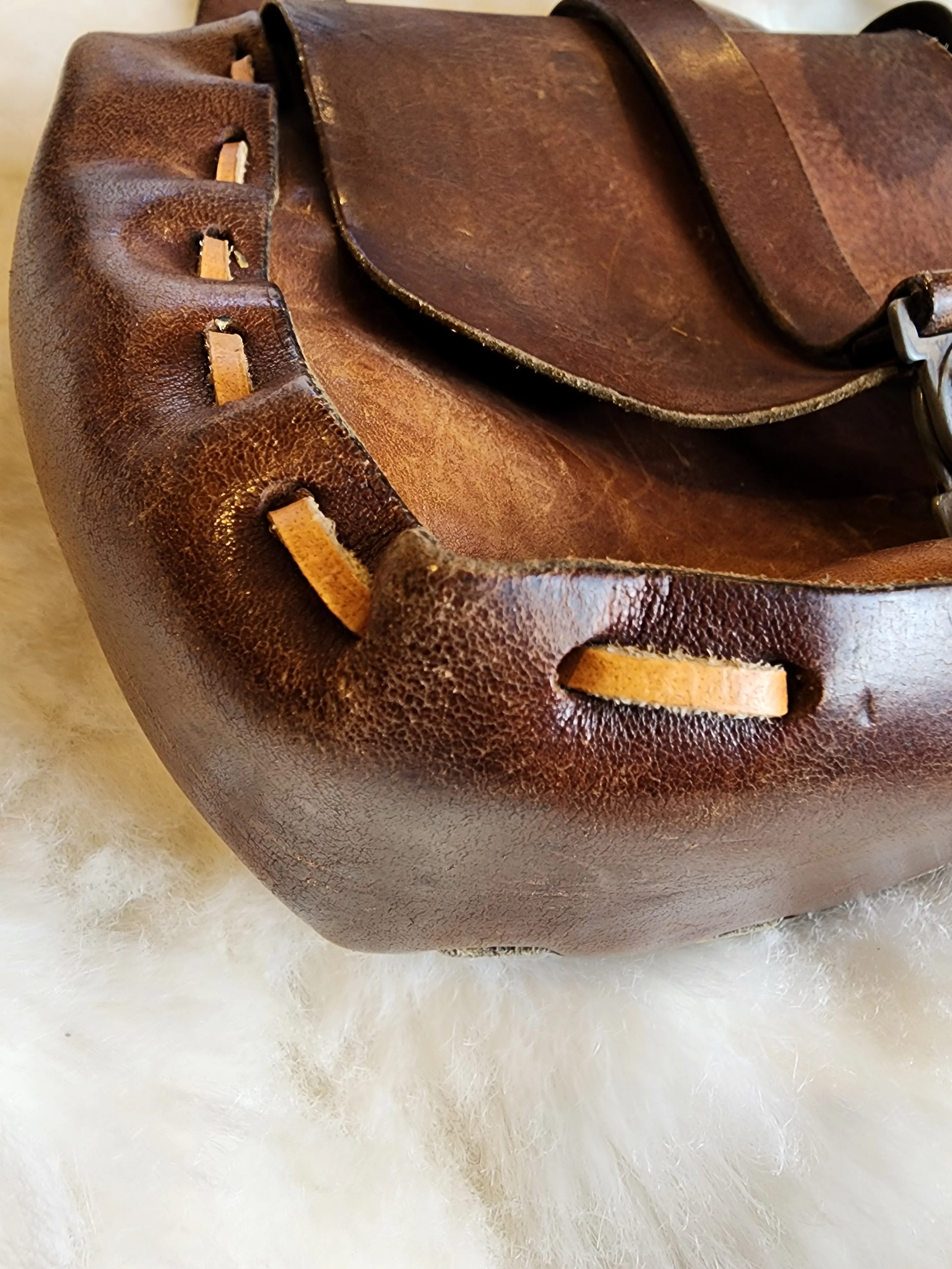 Vintage 60s Leather Shoulder Bag